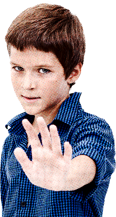 Bild von Kind, welches seine Hand ausstreckt um zum Aufhören auffordert